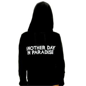 Aviator Nation Unisex Full Zip Another Day In Paradise Hoodie Charcoal Black S
